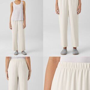 Eileen Fisher 100% Silk Pants Fits XL Luxe Wide Leg Minimalist Resort Loungewear